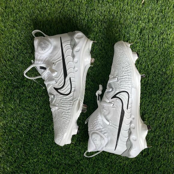 Nike Alpha Huarache NXT MCS White Baseball Cleats - Picture 5 of 6